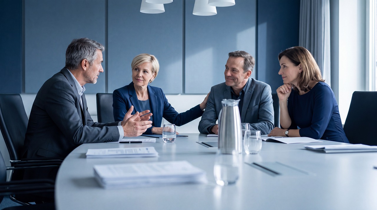 Beratungsgespräch in hellem Büro